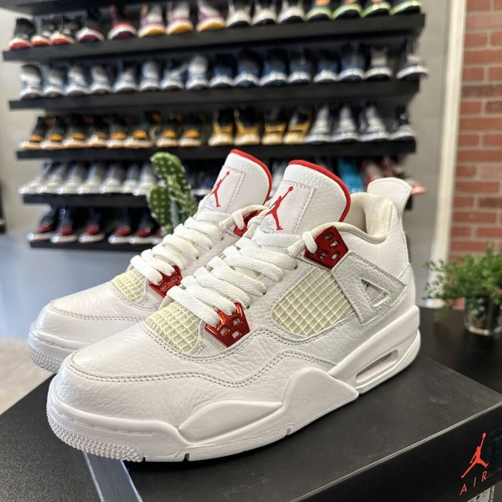 AUTHENTIC 408452 112 Air Jordan 4 Metallic Red GS